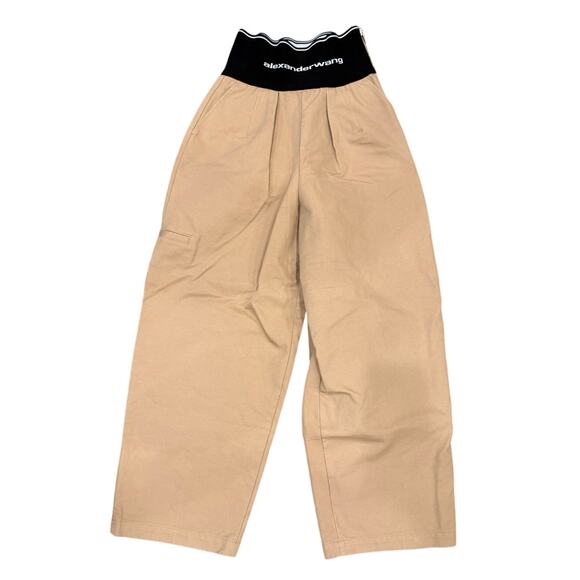 Alexander Wang High Waist Logo Carrot Pant in Chino Khaki size 0 - Picture 3 of 10